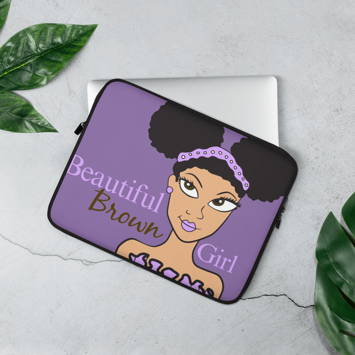Beautiful Brown Girl Laptop Sleeve - Cream product image (1)