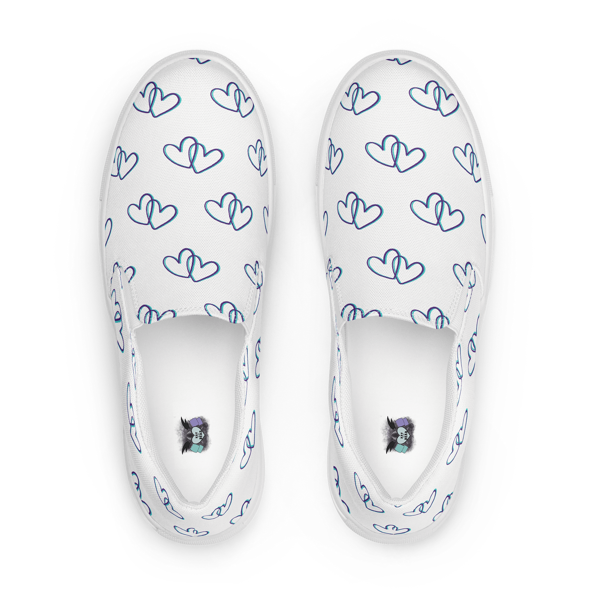 White Heart Men's Canvas Slip-On Shoes product image (1)