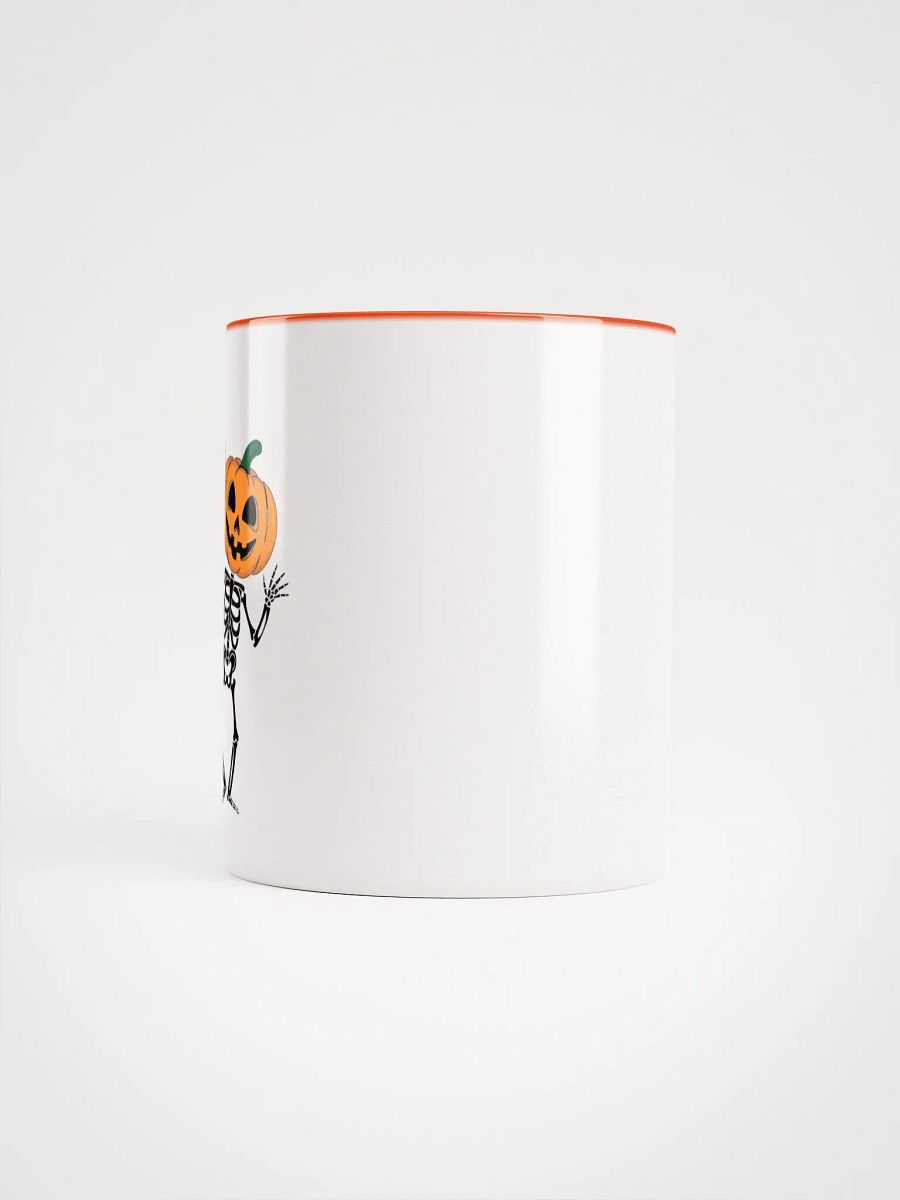 Halloween coffee mug, Skeleton mug, Ceramic pumpkin mug, Dancing skeletons mug, Pumpkin head mug, Unique coffee mugs, Spooky coffee mugs product image (4)