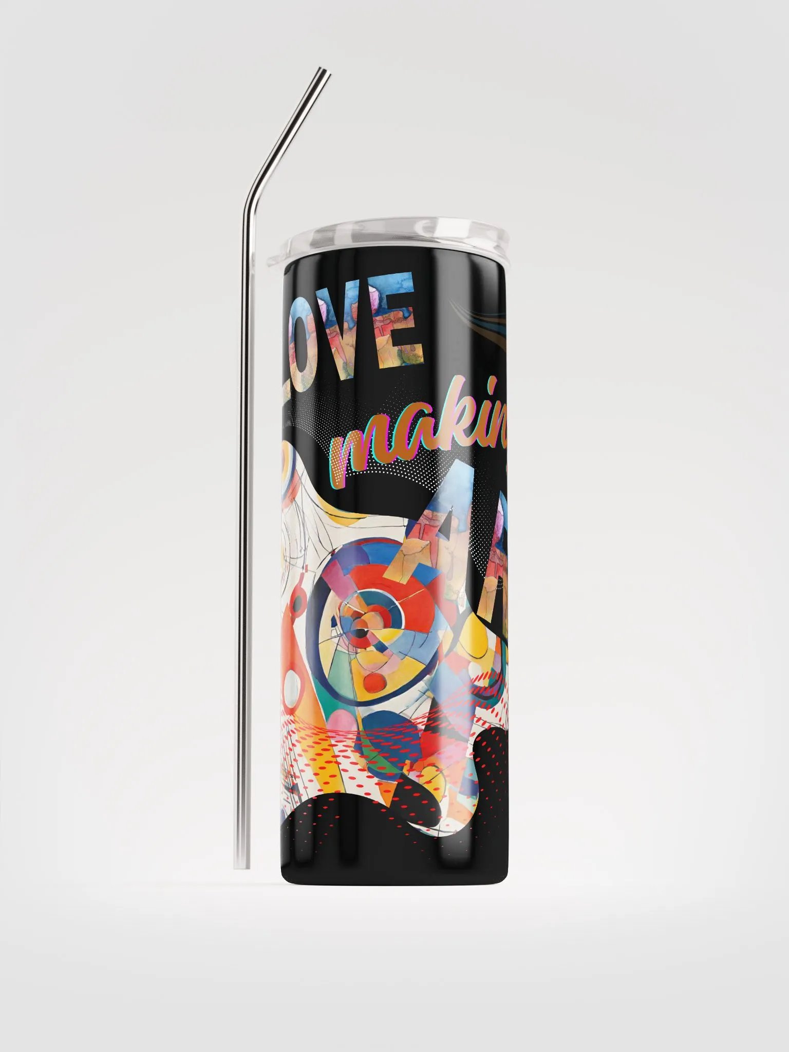 stainless steel tumbler kadinsky inspired design for the artist. 'Love making Art'  Perfect gift for  colleague, friend who loves arty things product image (1)