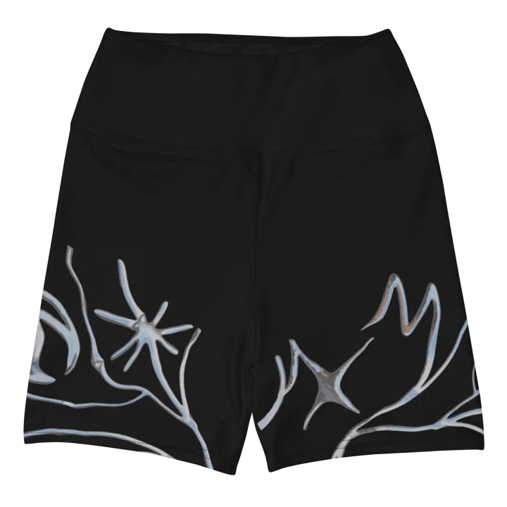 Metallic Flower Yoga Shorts product image (1)