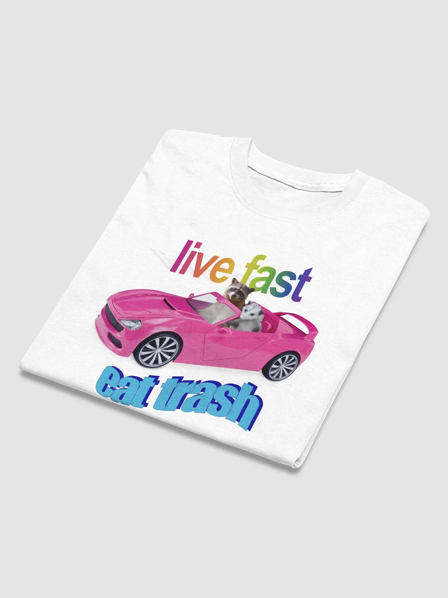Live fast, eat trash possum & raccoon T-shirt product image (3)