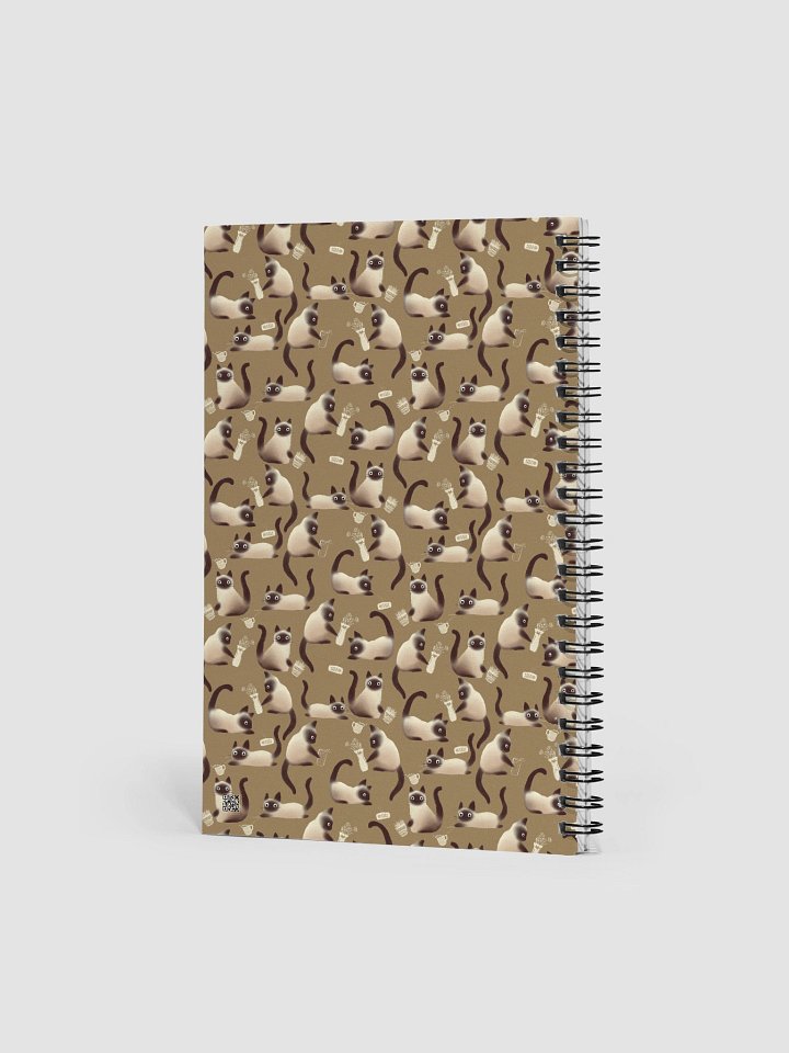 Bad Siamese Cats Knocking Stuff Over Pattern Notebook, Brown product image (2)