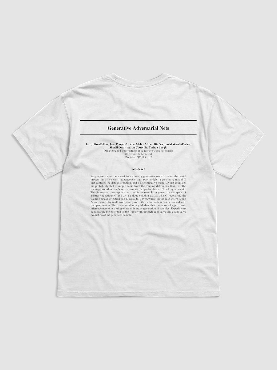 Generative Adversarial Nets T-Shirt product image (3)