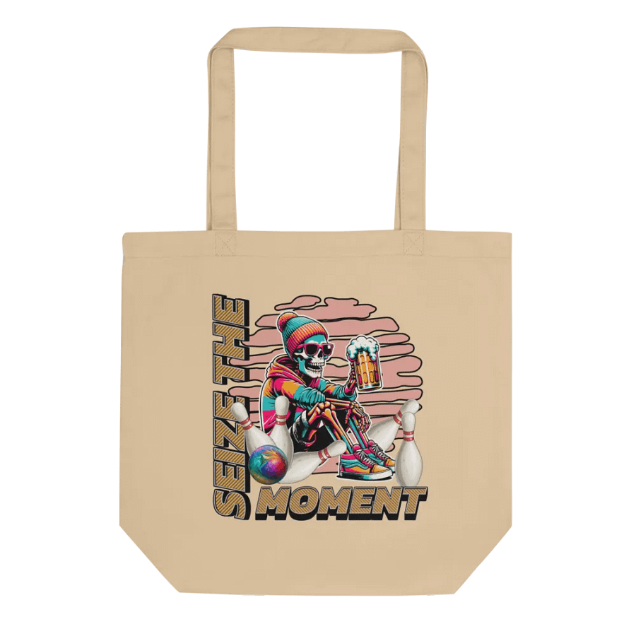 Seize The Moment Skeleton Ber Bowling Chill Vibes Eco Tote Bag product image (1)