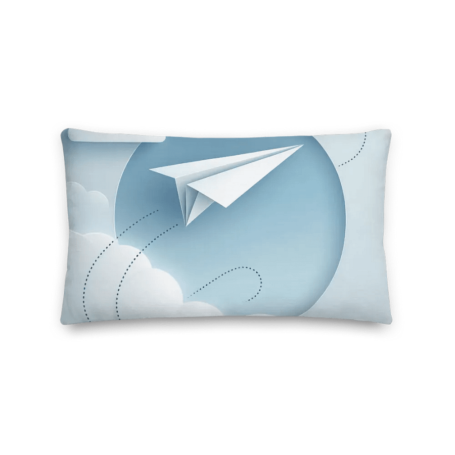 Skyward Soar Premium Pillow | AI design paper airplane product image (2)