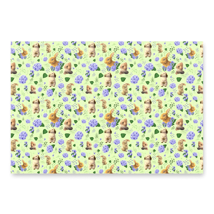 Bunnies and Hydrangeas Wrapping Paper Set product image (2)