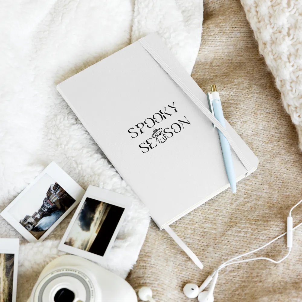 Spooky Season Sombrero Ghost Monochrome Hardcover Bound Lined Notebook product image (8)