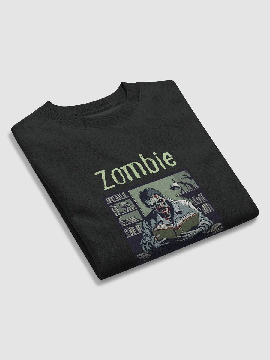 Zombie Book Lover Man Black Sweatshirt product image (5)