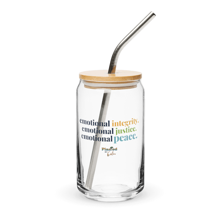 Official Planted By Calm | Calm Keepers Can-Shaped Glass (Bamboo Lid and Metal Straw) product image (1)