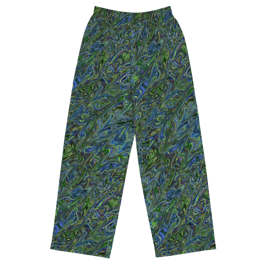 Green Blue Liquid Abstract Wideleg Pants product image (2)