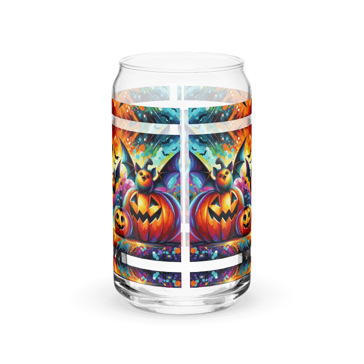 Beautiful Bats & Pumpkins Halloween Themed Glass product image (1)