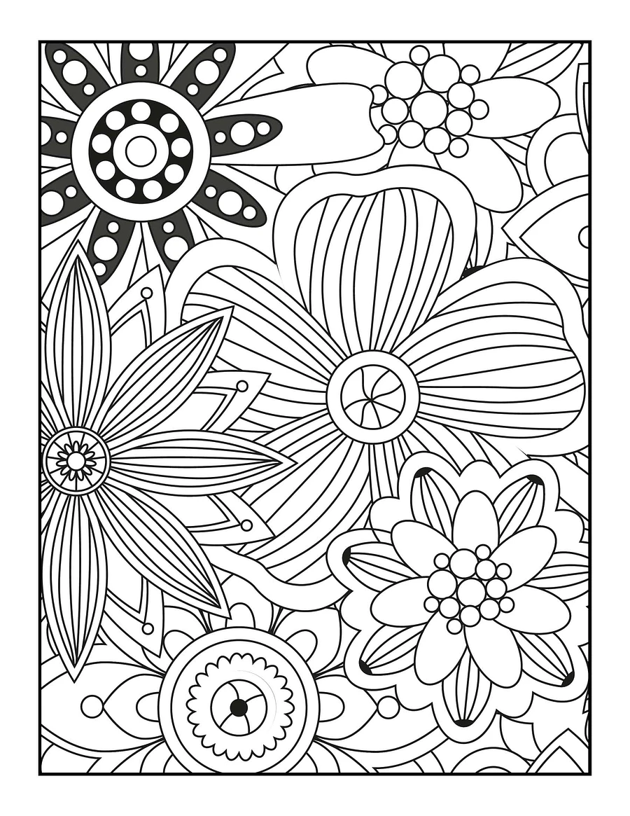 Large Print Flowers Adult Coloring Book (Volume Two)| Beautiful Oversized Flowers | Adult Flower Coloring Pages | Gift Idea for Mom product image (3)