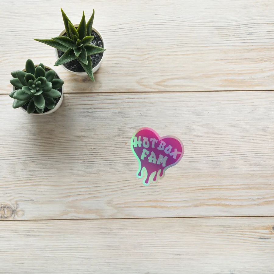 HOT BOX FAM TRANSPARENT BUBBLE GUM PINK LOGO STICKER product image (10)