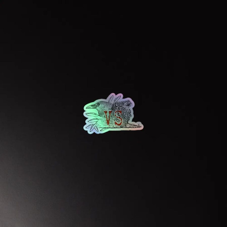 Crow vs Lion Holographic Sticker product image (2)