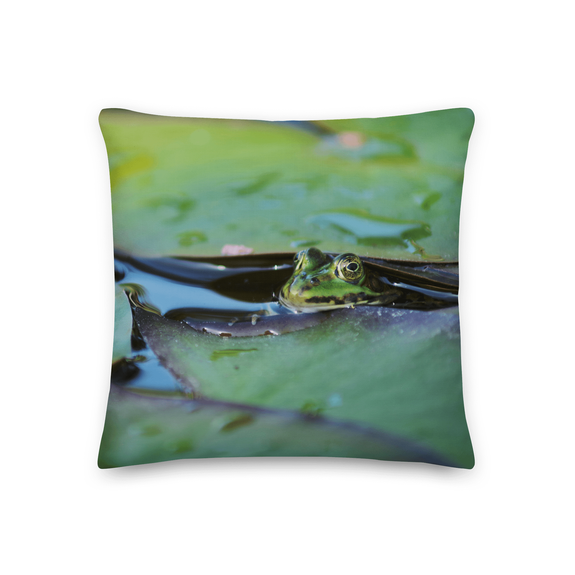 Premium-Kissen - Frosch unter Seerosenblättern product image (2)