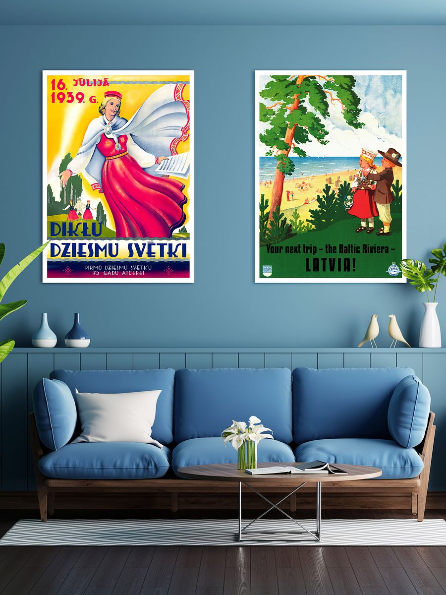 Latvia retro poster, 1930 — retro vintage travel poster, retro travel art, retro travel wall art product image (2)