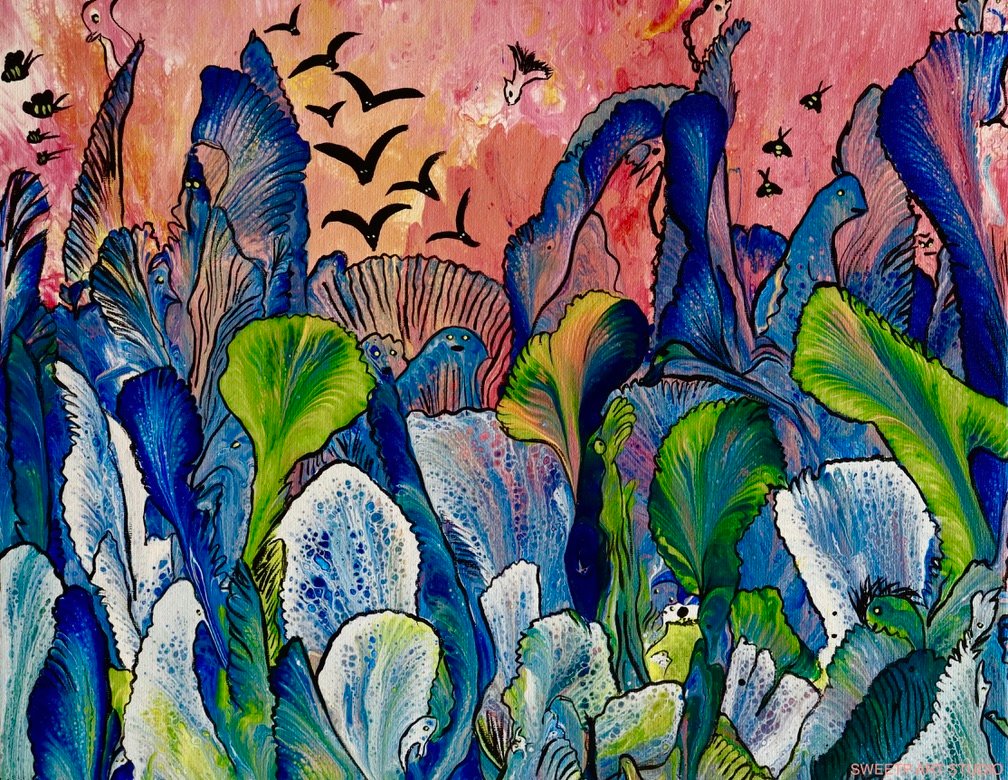 Floral Under the Sunset Sky | Art Print product image (1)