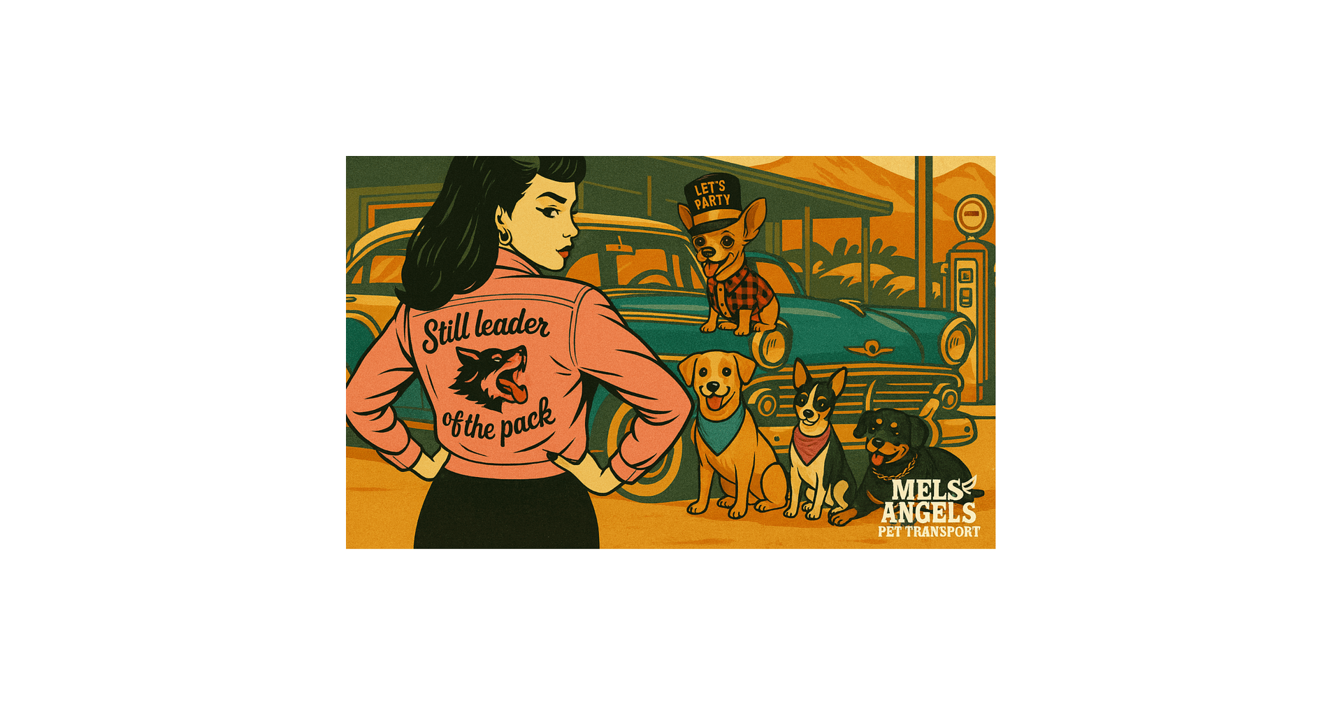 Mels Angels “Leader of the Pack” Retro Dog Pint Glass (16 oz) product image (7)