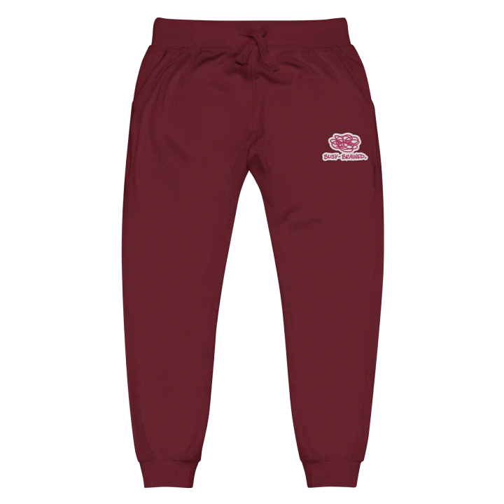 BUSY-BRAINED (pink bubble design) embroidered fleece joggers product image (8)