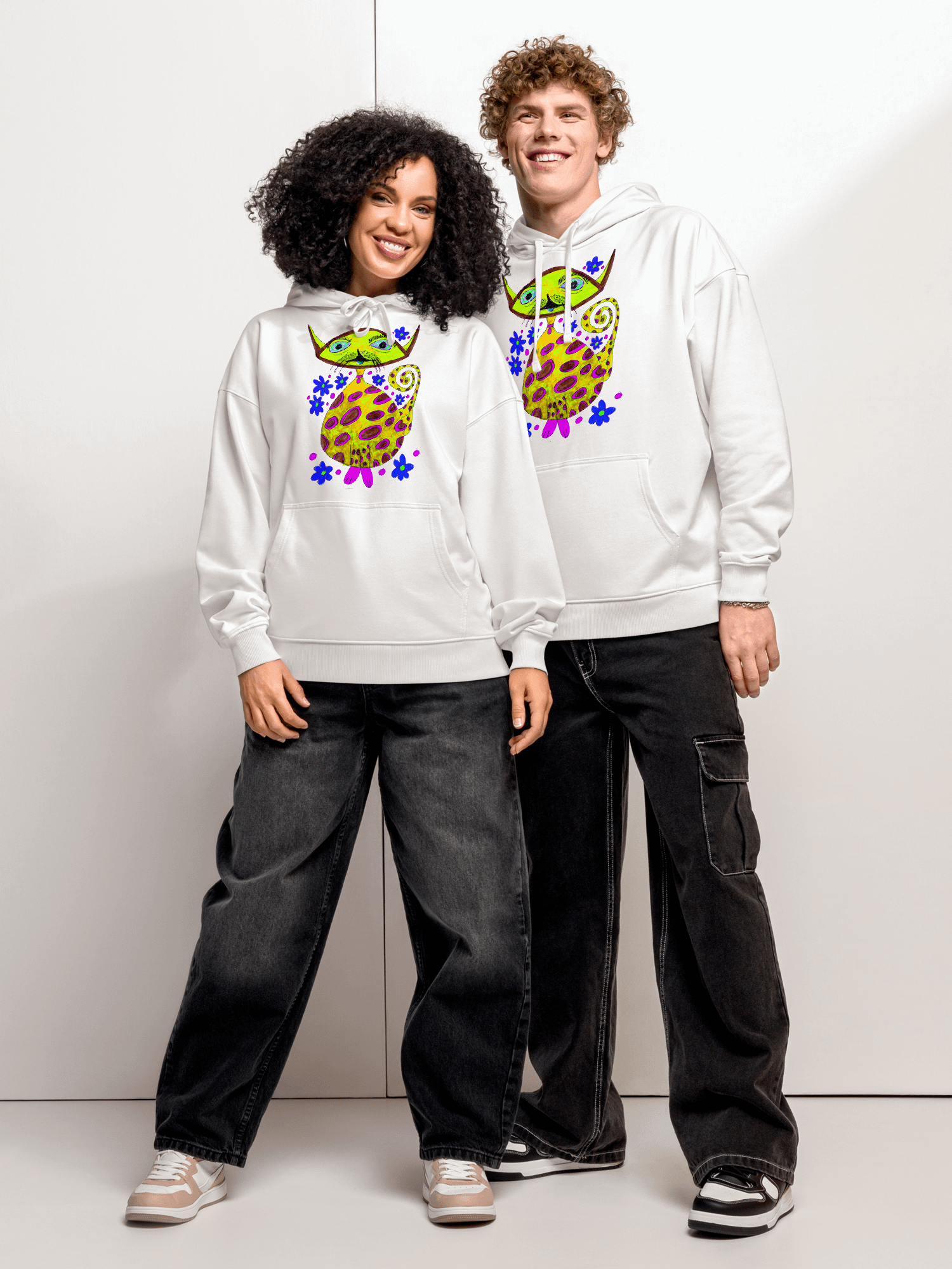 Abstract Cosmic Cat Unisex Hoodie product image (2)