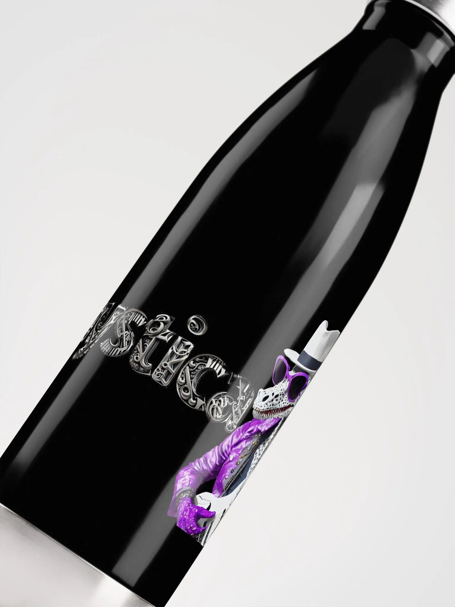 Stainless Steel Water Bottle: Rock On Dragon with Guitar product image (10)