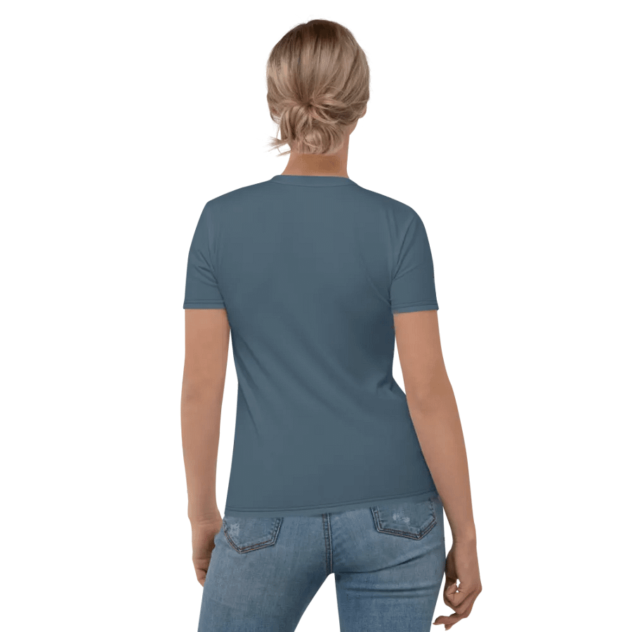 Plain Dark Greyish Blue Soft Summer Women's Crewneck Polyester Heavyweight Premium T-Shirt by Treasure Pie product image (3)