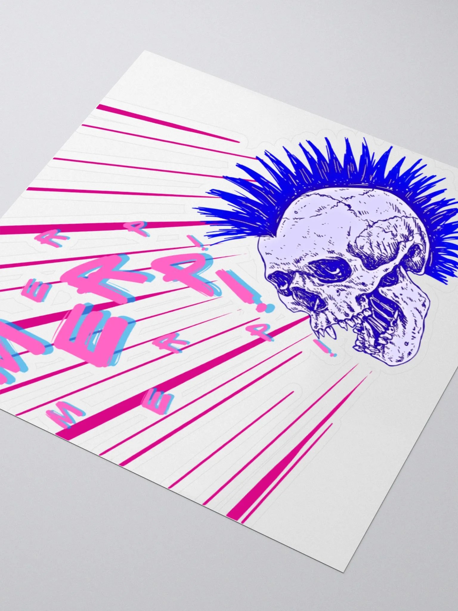 Merp Skull (Blue/Pink) Kiss-Cut Sticker product image (3)