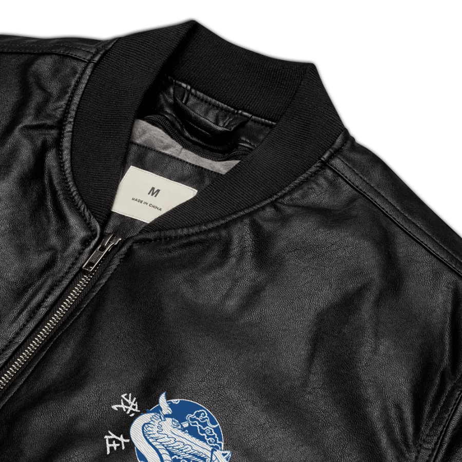 WZCW - Blue Dragon On Lunch Break Faux Leather Jacket product image (7)