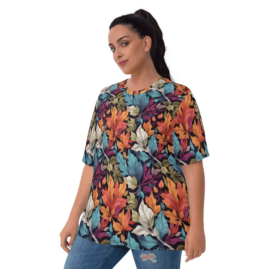Leaf Pattern All Over Print T-shirt product image (3)