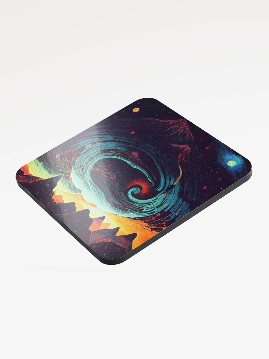 Cosmic Swirl Glossed Cork Coaster product image (3)