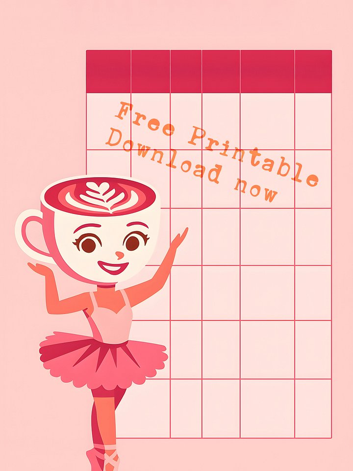 Whimsical Pink Chart with Cappuccina Ballerina – Uneven Column Layout product image (1)