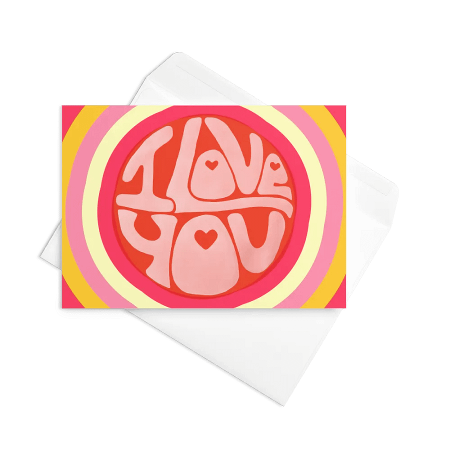 I Love You retro landscape greetings card product image (11)