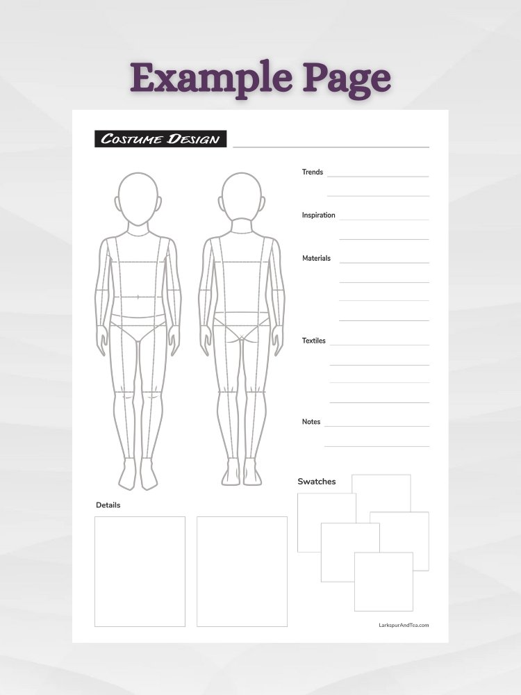 Cosplay Costume and Makeup Planner - Male, Female, and Child Body Templates product image (7)