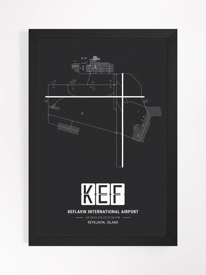 Framed Airport KEF Premium Map On Matt Paper product image (1)