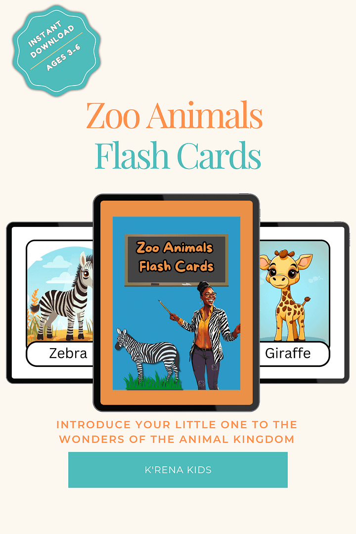 Digital Zoo Animals Flash Cards product image (1)