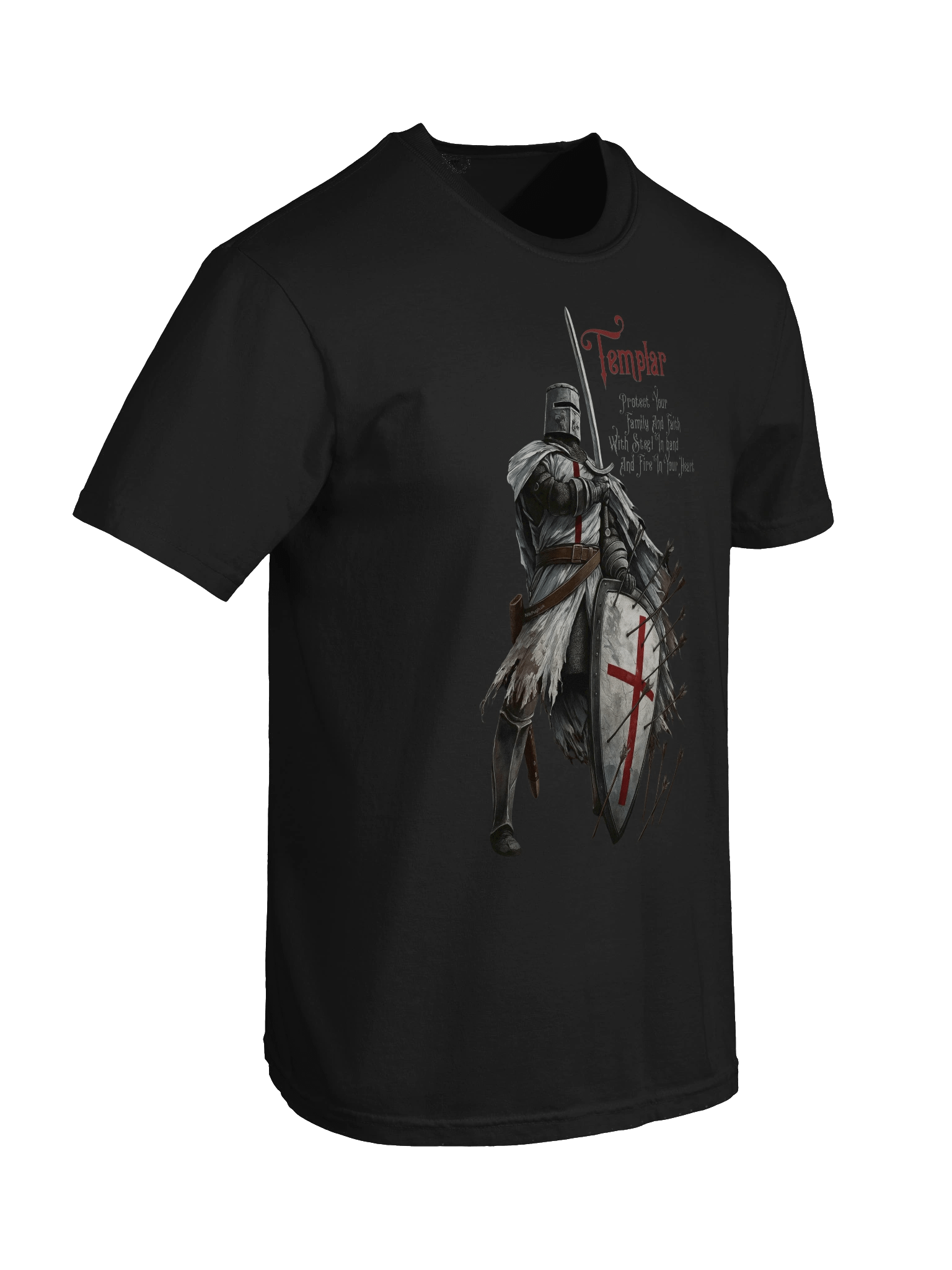 Shield the Weak, Strike the Wicked – Templar Knight Tee product image (15)