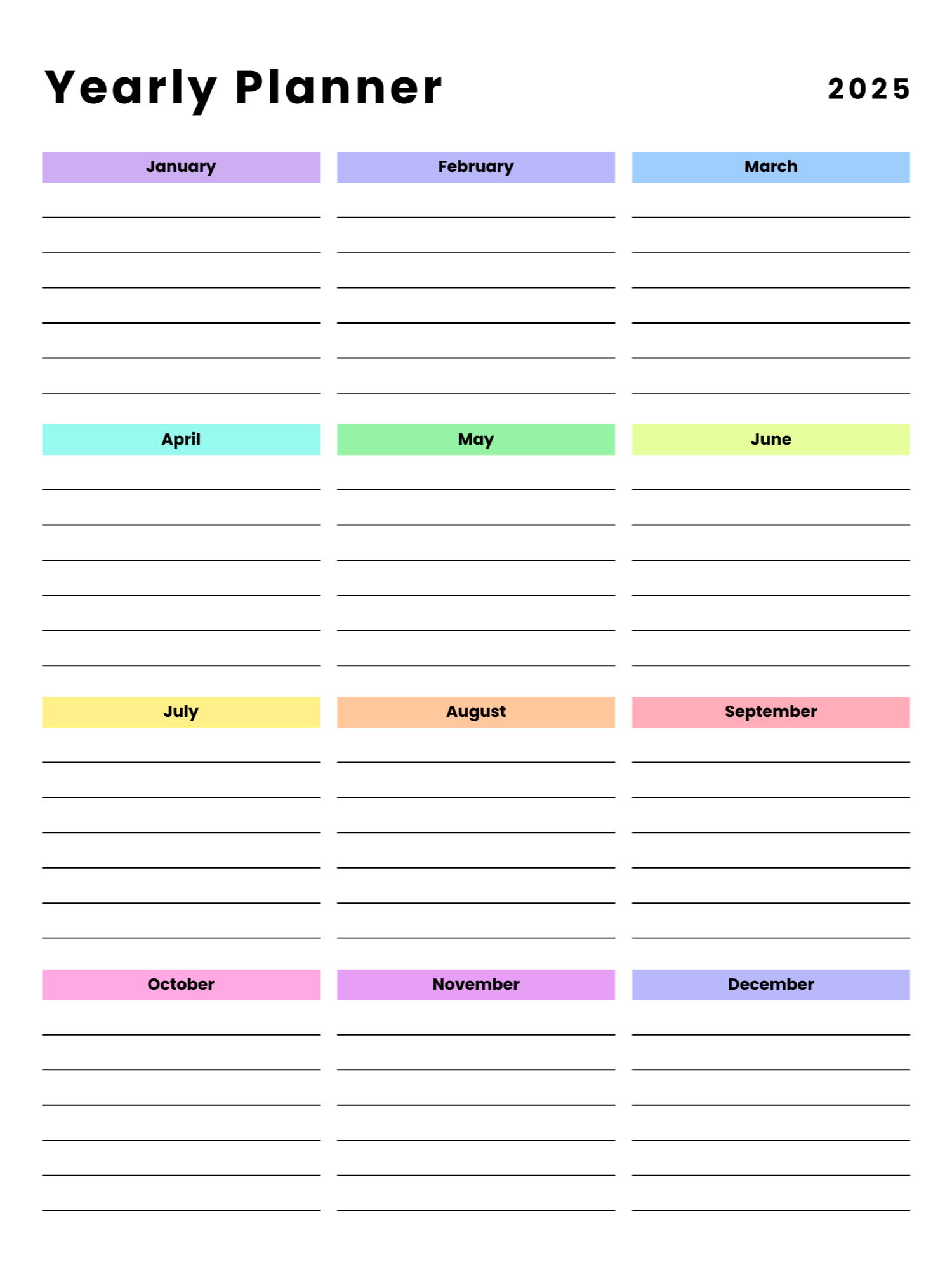 2025 Monthly Planner, 20 pages, Pink,blue floral design product image (7)