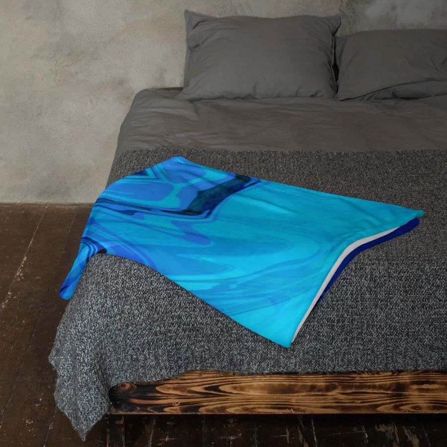 Blue and Black Swarm Pattern Urban Design Throw Blanket product image (23)