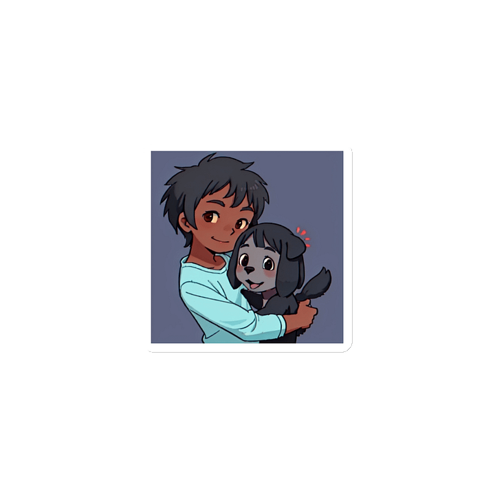 Kawaii Dog and boy Die-Cut Magnets product image (1)