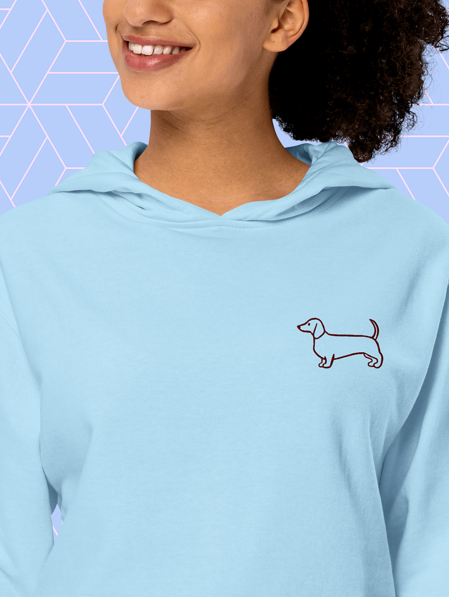 Embroidered Minimalist Dachshund Dog Outline Hoodie product image (3)