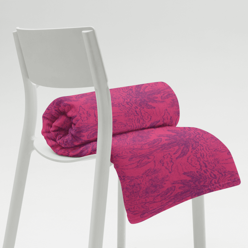 Flamingo Fancy Toile Throw Blanket | Purple on Hot Pink Tropical Toile with Cheeky Flamingos | by Monique Faella Designs™ product image (6)