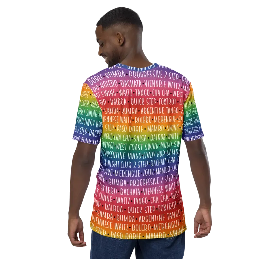 Men's Ballroom Dance Crew Neck T-shirt Rainbow product image (12)