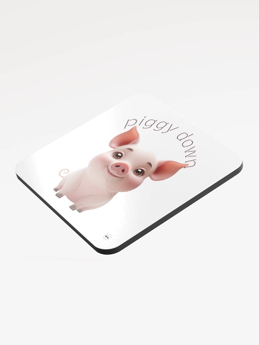 Piggy Down Glossed Cork Coaster product image (3)