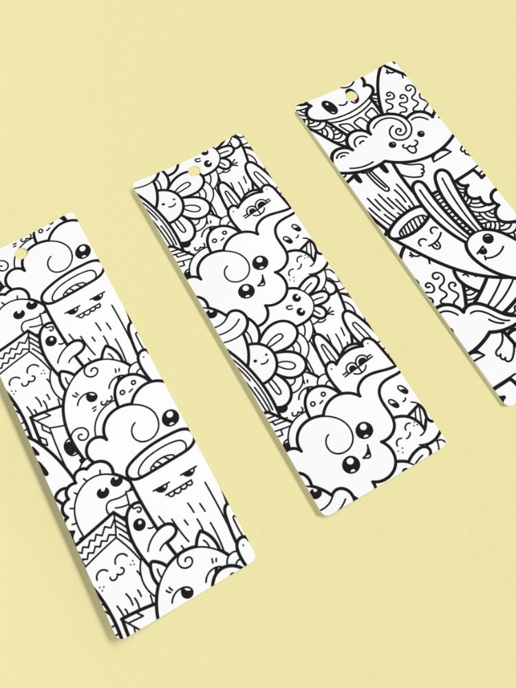 Mega Set of Doodle Monster Coloring Bookmarks - 2