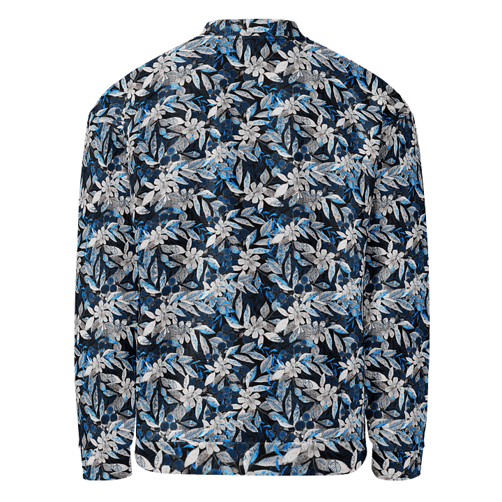 Blue White Garden Bomber Jacket product image (2)