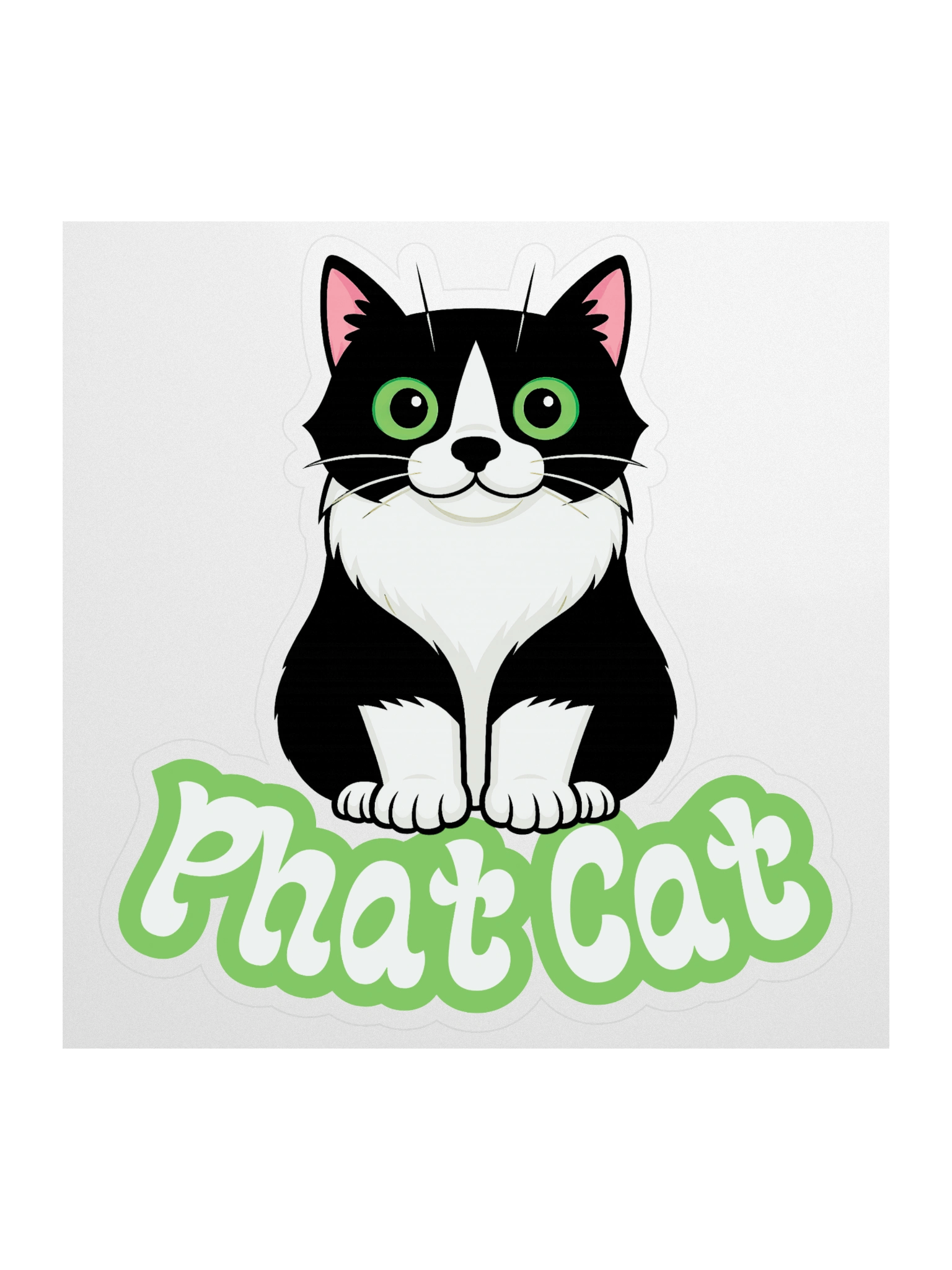Large Phat Cat Sticker (Green) product image (1)