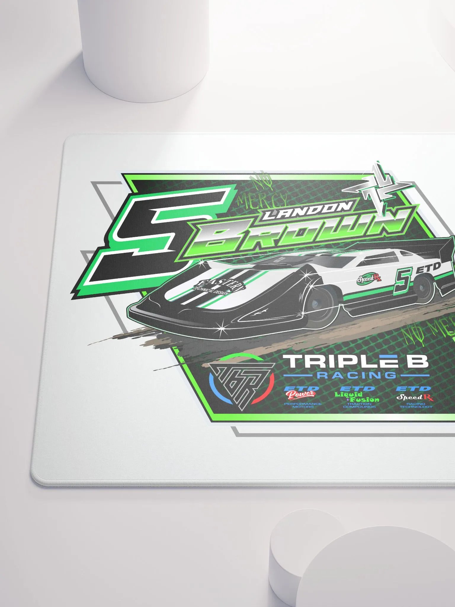 Landon Brown Late Model Mouse Pad (Light Grey) product image (6)