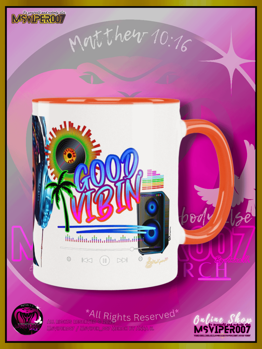Mugs - MsViper007's "Good Vibin' [spectrum - V2]" Hot Beverage Mug with color inside by Anna H. product image (3)