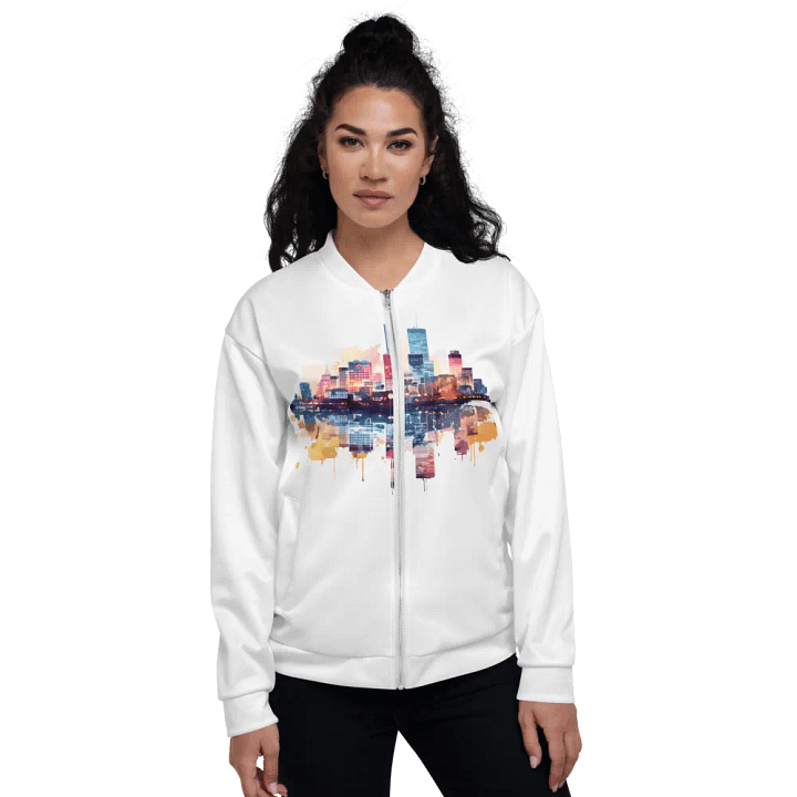 Skyline Reflections Custom Bomber Jacket product image (2)